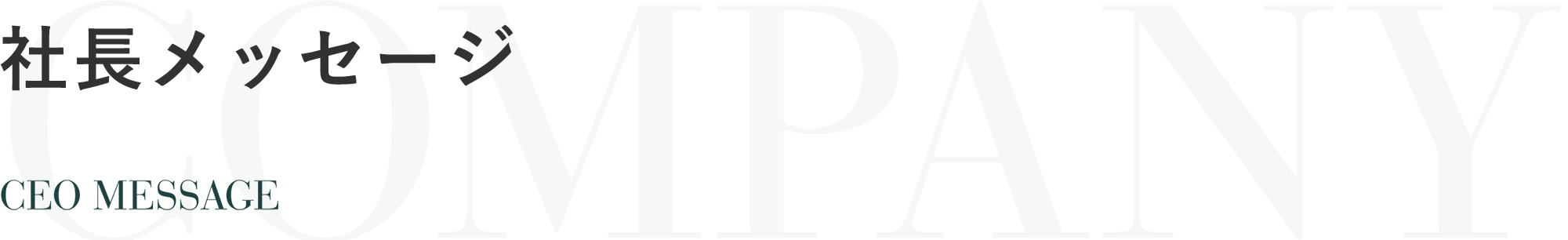 社長メッセージ CORPORATE DATE